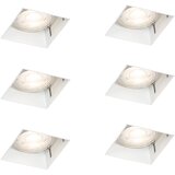 QAZQA Set van 6 inbouwspots wit GU10 50mm trimless - Oneon Cene
