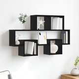 vidaXL Stenska polica Črni hrast 82 x 15 x 51 cm Konstruiran les u