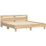  Okvir za krevet s uzglavljem i LED boja hrasta sonome 180x200cm | shoptok.hr