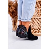 Maciejka Women's Leather Boots Black With Flowers | ePonuda.com
