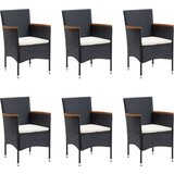  7-dijelni vrtni blagovaonski set s jastucima crni | shoptok.hr