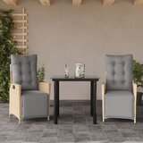 vidaXL 3-dijelni vrtni blagovaonski set od poliratana s jastucima bež | shoptok.hr
