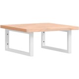  Zidna polica za umivaonik od čelika i masivne bukovine Smeđa 50 x 50 x 2.5 cm | Shoptok.si