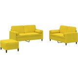 vidaXL 3-dijelni set sofa s jastucima žuti baršunasti | shoptok.hr