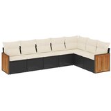  7-dijelni set vrtnih sofa od poliratana s jastucima crni | shoptok.hr
