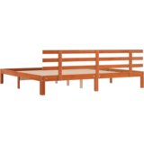  Krevetni okvir vosak smeđi 200x200 cm masivna borovina | shoptok.hr
