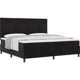 Box Spring Krevet s Madracem Crni 200x200 cm Baršun | shoptok.hr