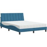 vidaXL Krevet s madracem plavi 120 x 200 cm baršunasti | shoptok.hr