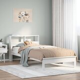 vidaXL Krevet s regalom za knjige bez madraca bijeli 75x190cm borovina Cijene