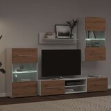 TV elementi od 5 dijelova s LED rasvjetom, umjetni hrast, inženjersko drvo | shoptok.hr