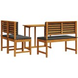  Set za objedovanje u vrtu od 4 dijela s jastučićima od masivnog drva akacije | shoptok.hr
