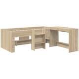  Krevet za djecu s visokim okvirom i stolom 2 kom. Hrast sonoma Smeđa 75 x 190 cm | Shoptok.si