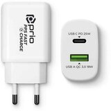 Prio Fast Charge stenski polnilec 25W PD PPS (USB C)+QC 3.0 (USB A) bel Cene