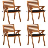 The Living Store Vrtni stoli z blazinami 4 kosi trden akacijev les - Vrtni Stol, (21479846) | Shoptok.si