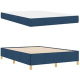 Box spring krevet Plava i bijela 140 x 190 cm tkanina | shoptok.hr