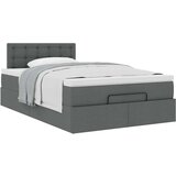 vidaXL Otomanski posteljni okvir z vzmetnico siv 120x190 cm blago | Shoptok.si