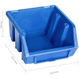  128-dijelni set kutija za pohranu sa zidnim pločama plavo-crni | shoptok.hr