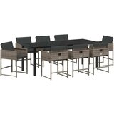 vidaXL Vrtni set za objed 9 pcs Siva poliratan Cijene