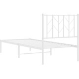  Metalni okvir krevet bez madraca s uzglavljem bijeli 75x190 cm | shoptok.hr