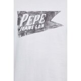 PepeJeans Pamučna majica SINGLE CARDIFF za muškarce, boja: bijela, s tiskom, PM509401 | shoptok.hr