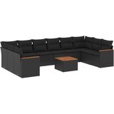  The Living Store Vrtna sedežna garnitura 11-delna z blazinami črn poli ratan - Vrtna Sedežna Garniture, (21443513) | Shoptok.si