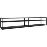TV omarica črn marmor 220x40x40,5 cm kaljeno steklo, (20914420) | Shoptok.si