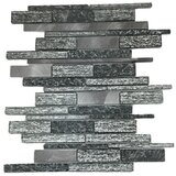  stakleni mozaik crno srebrni 300x315x8mm Cene