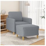 vidaXL Fotelja s tabureom svjetlosiva 60 cm od tkanine Cijene