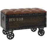 vidaXL Klop za shranjevanje trden les in umetno usnje 80,5x41x50 cm, (20772346) | Shoptok.si