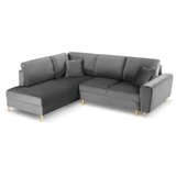 Cosmopolitan Design Svijetlo siva baršunasti sklopiva/s prostorom za odlaganje kutna garnitura (s lijevim kutom/u obliku slova L) Kyoto – | shoptok.hr