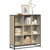 vidaXL Knjižna omara sonoma hrast 97,5x33x107,5 cm inž. les in kovina Cene