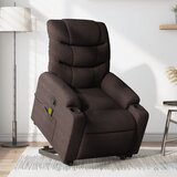 Maison Chic masažni naslanjač - Relax naslanjač s funkcijo vstajanja temno rjavo blago, (22061621) | Shoptok.si
