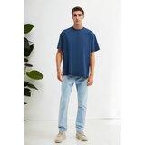 Dewberry 75226 Mens Oversized Fit Crew Neck T-Shirt-NAVY | Shoptok.si