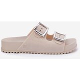 Zaxy Scented Ladies Slippers With Buckles And Glitter Beige | shoptok.hr