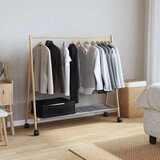 vidaXL Stalak za odjeću s policama i kotačima 106x34x106,5 cm bambusa | shoptok.hr