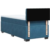 Box spring krevet s madracem tamnoplavi 90x190 cm baršunasti | shoptok.hr
