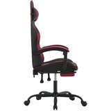  Vrtljiv gaming stol z oporo za noge črno + vin. rdeče um. usnje, (20701320) | Shoptok.si