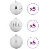  Set božićnih kuglica XL 15 pcs Srebrno Plastika | shoptok.hr