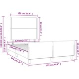 vidaXL Posteljni okvir z vzglavjem črn 120x190 cm tkanina | Shoptok.si
