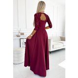 Numoco Elegant long maxi dress with lace neckline | Shoptok.si