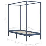  Okvir za krevet s baldahinom od borovine sivi 100 x 200 cm | shoptok.hr