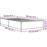 vidaXL Okvir za krevet crni 90 x 190 cm od konstruiranog drvo i metal | shoptok.hr