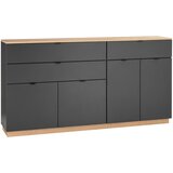 Livetastic Široka Komoda Vince Ii, Antracit, Barva Hrasta | Shoptok.si