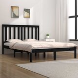  Okvir za krevet od masivne borovine crni 200 x 200 cm | shoptok.hr