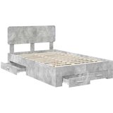  Okvir za krevet s uzglavljem Betonski sivi 120 x 200 cm | shoptok.hr