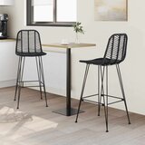  Barski stol 2 pcs Črna 44,5 x 53 x 111 cm Ratan in železo, (5000092565) | Shoptok.si