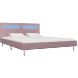 Maison Chic Posteljni okvir - Dvoposteljna postelja - Zakonska postelja z LED osvetlitvijo roza blago 180x200 cm, (21694636) Cene