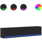 vidaXL Zidni TV ormarić s LED svjetlima crni 180x31x38 cm | shoptok.hr