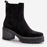 Boto Women's Heeled Boots Made Of Eco Suede Insulated Black Nevitas | Shoptok.si
