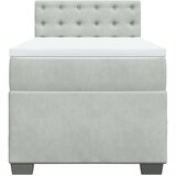 vidaXL Box spring postelja z vzmetnico svetlo siva 80x200 cm žamet | Shoptok.si